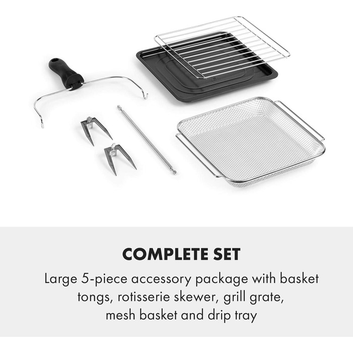 Аерофритюрниця Klarstein AeroVital Cube Chef 1700 Вт, 16 програм, 14 л, сенсорне керування, з нержавіючої сталі, чорна