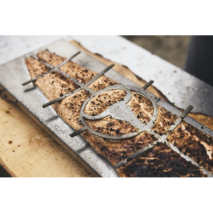 Дошка для приготування лосося MOESTA-BBQ XXL з нержавіючої сталі, FlameBoard, поворотна, для лосося до 60 см
