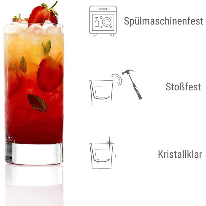 Склянки Stölzle Lausitz New York Bar, 6 шт, кришталеві, 345 мл, універсальні, для води і соку, без свинцю, преміум-якість, придатні для посудомийної машини