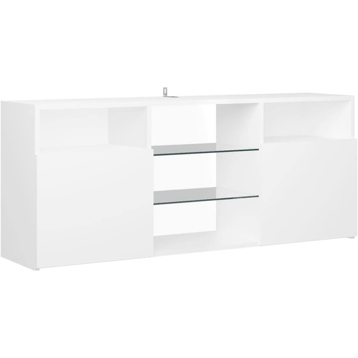 vidaXL ТВ-тумба з LED-підсвіткою, біла, 120x30x50 см