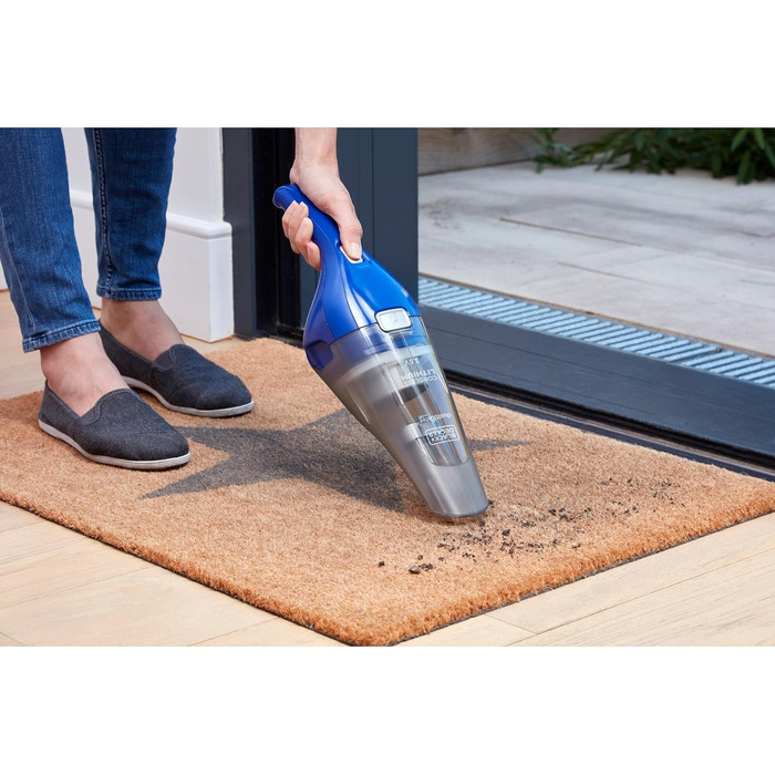 Пилосос ручний BLACK+DECKER Dustbuster NVC115WA, акумуляторний, 3.6V, без мішка, кобальтово-синій, широка насадка, знімний контейнер, насадка для щілин і меблів, зарядна станція