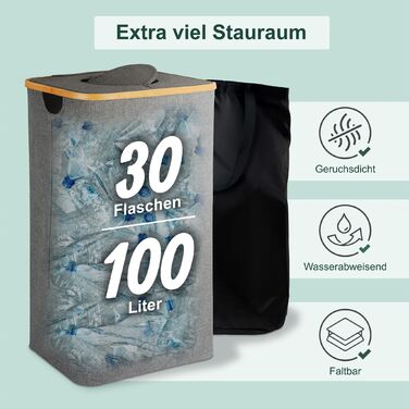 Контейнер для збору пляшок Relaxdays, об'єм 100 літрів