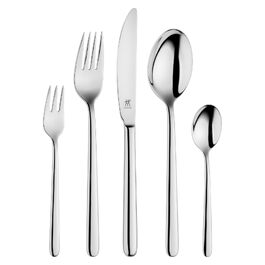 Набір столових приборів ZWILLING Newcastle на 6 осіб, 30 предметів, нержавіюча сталь 18/10, полірована срібляста обробка, екологічна упаковка