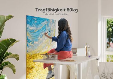 Електричний регульований стіл Claiks 100x60 см, білий каркас/бежева стільниця, стіл для роботи стоячи та сидячи
