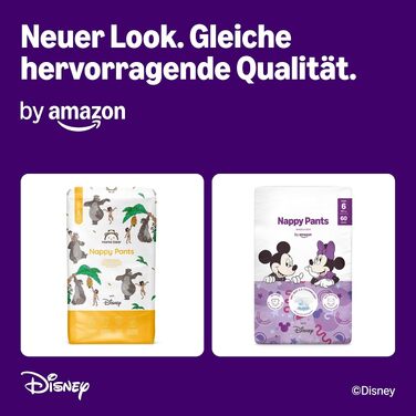 Підгузки-трусики Disney від Amazon, розмір 6 (15+ кг), 120 шт (2 упаковки по 60 шт), білі, місячний запас