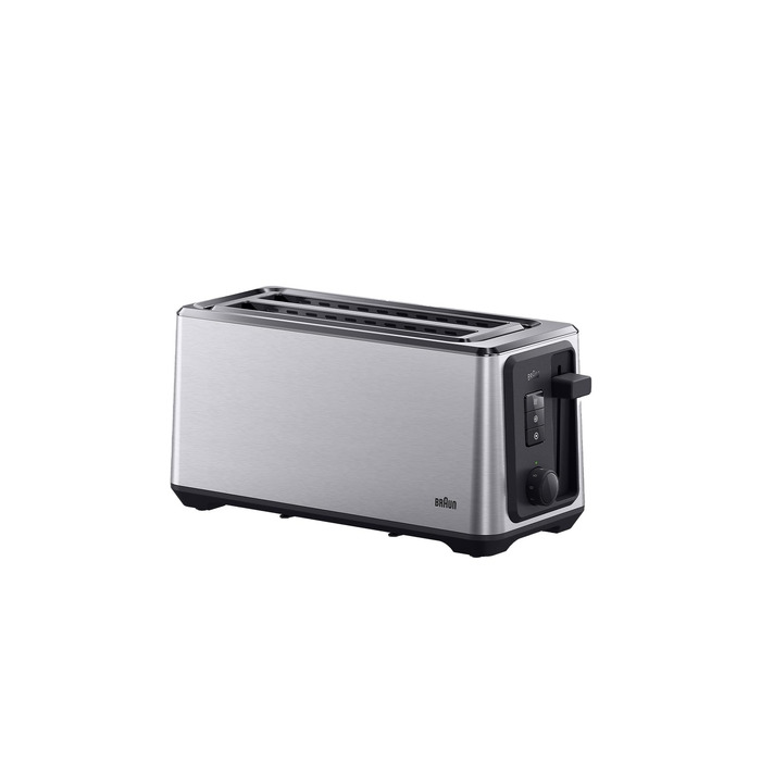 Тостер Braun PurShine HT 1610 BK, 2 слоти, 8 режимів підсмажування, розморожування, підігрів, решітка для булочок, чорний