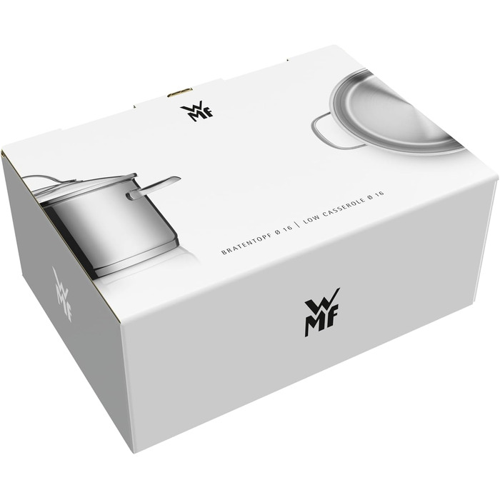 Каструля WMF Provence Plus 16 см зі скляною кришкою, 2 л, для індукції, нержавіюча сталь Cromargan, підходить для духовки