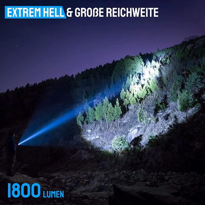 LED ліхтар Trustfire T11R, надяскравий 1800 люмен, USB-зарядка, 5 режимів, тактичний, водонепроникний IP68, для кемпінгу, туризму, екстрених ситуацій, чорний