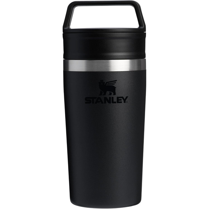 Термокружка Stanley Cafe 0.35L: 4 години гаряче, 5 годин холодне - нержавіюча сталь, для кави з собою, чорна