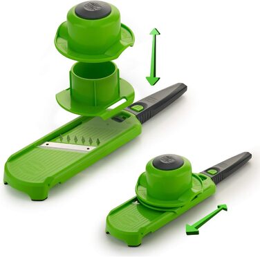 Овочерізка Börner Multi Dicer & Julienne, кухонний набір для нарізки кубиками та соломкою, дві насадки, для овочів і фруктів, зелено-сіра