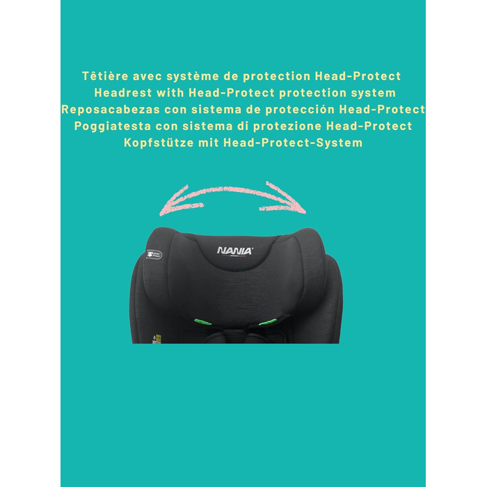 Автокрісло Nania Milano Isofix 76-150 см, 9-36 кг, 15 міс - 12 років, чорно-сіре