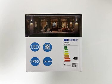 Світлодіодний настінний світильник K-Bright 12Вт, для вулиці та приміщень, регульований світловий потік, 4000K, IP65, темно-сірий