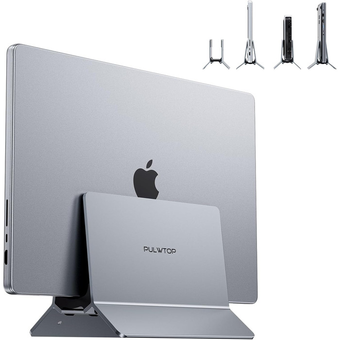Підставка для ноутбука вертикальна, алюміній, регульована, для Mac, MacBook Air, Pro, iPad, Tablet, Mini - сіра