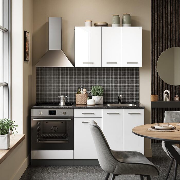 Модульна кухня Vicco R-Line, дуб Goldkraft/антрацит, 160 см, з шафою під плиту, підготовка під мийку та електроприлади (без стільниці)