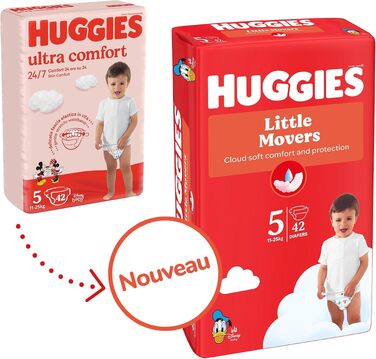 Дитячі підгузки Huggies Little Movers Disney Ultra Comfort, розмір 5, 126 шт. (3х42)