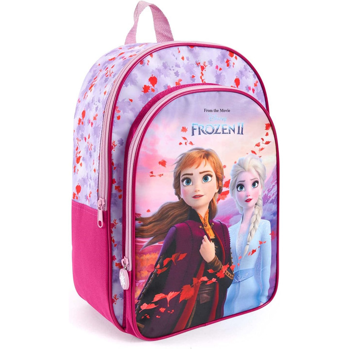Дитячий рюкзак Frozen 2 Perletti для дівчаток, ліловий, 36x25x12 см, з Анною та Ельзою, для дитсадка та школи