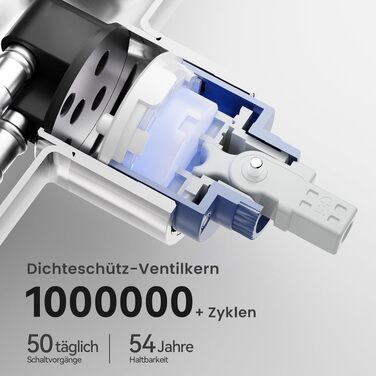 Змішувач для кухні CECIPA високого тиску з висувним душем, поворотний на 360°, хромований. Змішувач на кухню з двома режимами струменя, легкий монтаж
