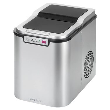 Льодогенератор Clatronic EWB 3785 Inox: Швидке виробництво льоду (10 хв), самоочищення, 12 кг/24 год, резервуар 1.5 л