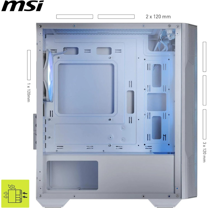 Корпус для ПК MSI MAG Forge M100R White, білий, ігровий, з підсвіткою RGB
