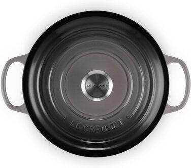 Чавунна каструля-брятер Le Creuset Signature з кришкою, кругла, 26 см, 5,3 л, для всіх плит та індукції, колір Flint