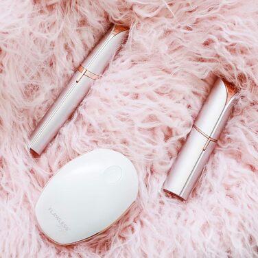 Електричний тример Finishing Touch Flawless Face для видалення жіночого пушкового та обличчяного волосся, безболісний депілятор для чутливої шкіри, жіночий бритва для обличчя, білий, з батарейкою
