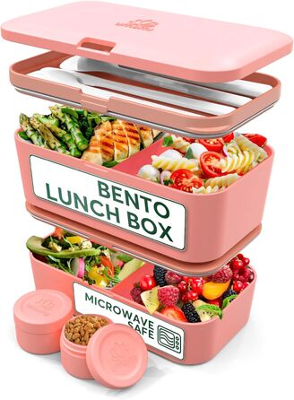 Ланчбокс Umami Bento 1500 мл, корисний контейнер для обіду, для дорослих, великий, королловий рожевий, багаторазовий, для їжі та перекусів