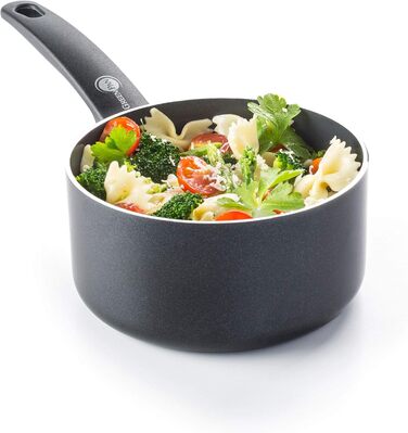 Сковорода GreenPan Cambridge з кришкою 24 см (3,1 л) з керамічним антипригарним покриттям, без PFAS, для індукційних плит, придатна для миття в посудомийній машині, (каструля 16 см/1,5 л, чорна)
