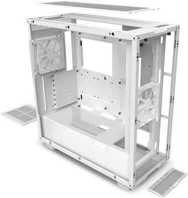 Корпус для ігрового ПК NZXT H7 ATX Mid-Tower, білий, скляна бічна панель, USB-C, готовий до водяного охолодження