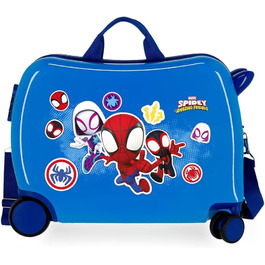 Дитяча валіза Marvel Spiderman Go Webs Go, синя, 50×39×20 см, ABS, 34 л, з кодовим замком, 4 колеса, ручна поклажа