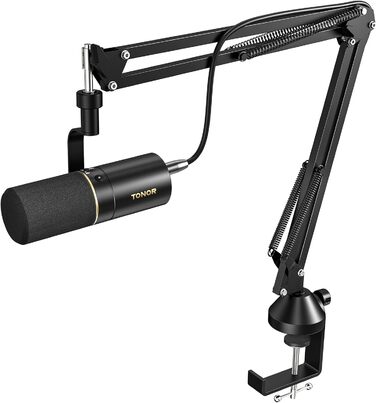 Динамічний USB/XLR мікрофон TONOR TD510+ для ПК, студії, подкастів, стрімінгу, ігор, з мікрофонною стійкою, кнопкою вимкнення звуку, для PS4/PS5, вокальний мікрофон