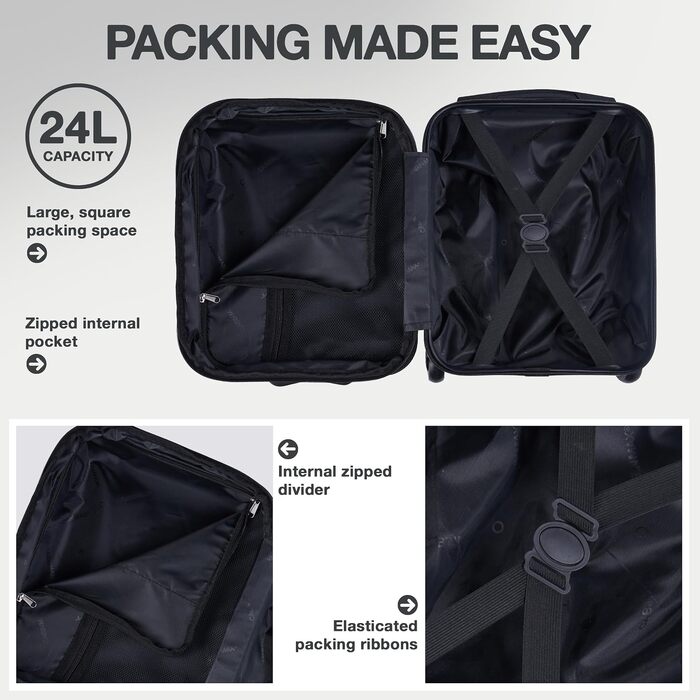 Ручна поклажа Cabin Max Luggage Trolley, валіза для переліту 40x30x20 см, 24л, на 2 колесах, Graphite