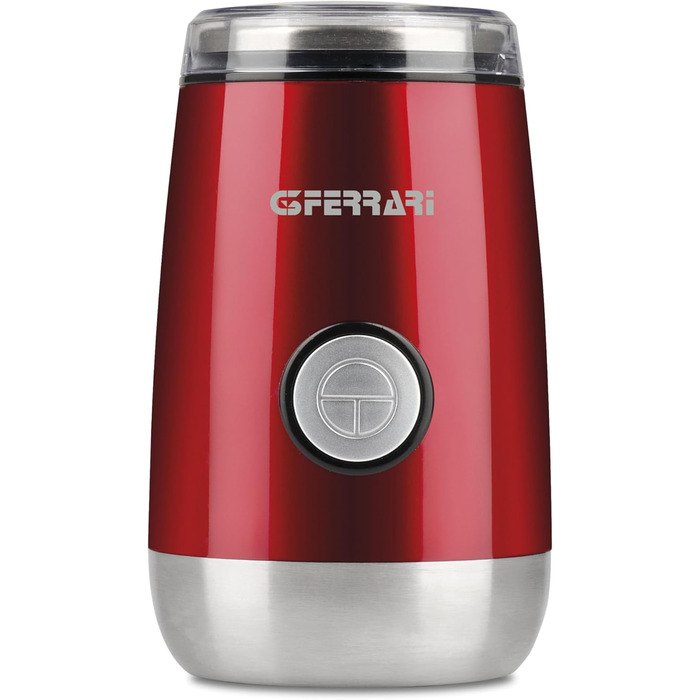 Електрична кавомолка G3 Ferrari TRV030 Cafexpress, 150 Вт, нержавіюча сталь, червоні леза, 50 г