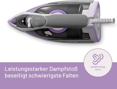 Парова праска Imetec Intellifast 2400 Вт, керамічна підошва Diamond, автоматичне регулювання пари і температури, потрійний захист від накипу, 1.9 м кабель