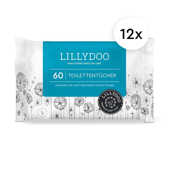 Вологі гігієнічні серветки LILLYDOO для дітей та дорослих, 720 шт (12 пачок по 60 шт)