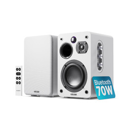 Bluetooth колонка Majority D70X 70W з HDMI ARC, пультам ДК та двома драйверами (біла) - активні монітори для ПК, DJ, студії