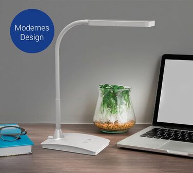 LED настільна лампа Maul MAULpearly Colour Vario, диммована, 3000-6500K, для письмового столу та офісу, срібляста