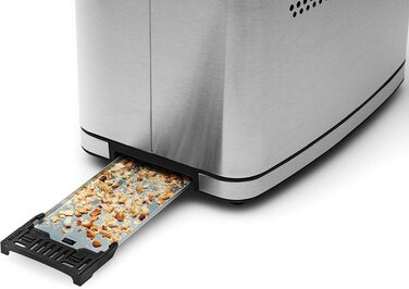Тостер Solis Flex Typ 8004 Premium нержавіюча сталь: 7 програм, широкі слоти, LCD-дисплей, підставка для булочок, 950 Вт