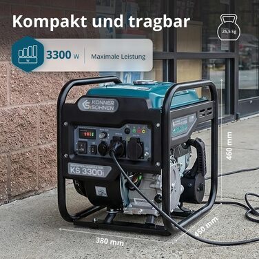 Інверторний бензиновий генератор Könner & Söhnen KS 4500i, потужність 4.5 кВт, чорний