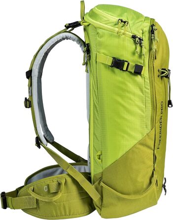 Жіночий туристичний рюкзак Deuter Freerider Pro 32+10 л, для лижних турів, зелено-жовтий
