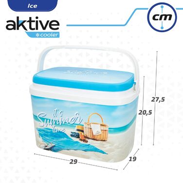 Термосумка ColorBaby Aktive 62249 для пляжу, жорстка, 6 л, 29x19x20,5 см, для продуктів, багатобарвна, легка