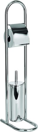 Підставка для туалетного паперу та щітки Premier Housewares, хром, срібляста, 29x17x80 см