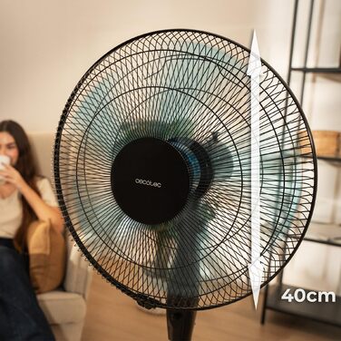 Вентилятор підлоговий Cecotec EnergySilence 560 Max Smart 45W, 40 см, 5 лопатей, таймер 12 год, LED-дисплей, сенсорне управління, 3 швидкості, автоматичне обертання (білий)