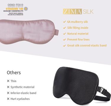 Шовкова маска для сну ZIMASILK з натурального шовку (22 момме), золота, екстра-м'яка, з регульованою шовковою резинкою