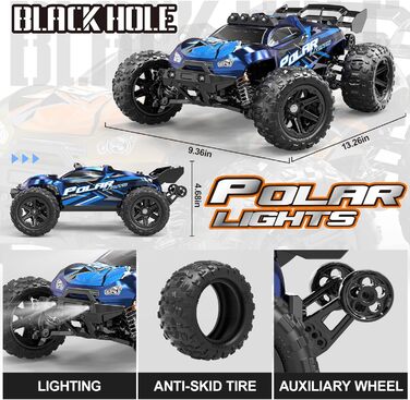 Радіокерований позашляховик 1:14 4WD RC авто для дорослих та дітей, швидкість 40+ км/год, 2 акумулятори 1300mAh, комплект коліс