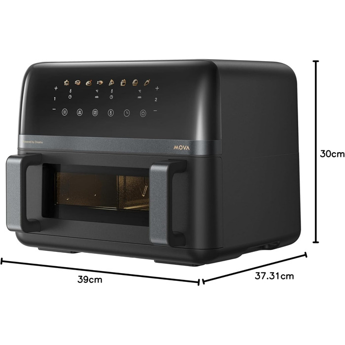 Аерофритюрниця Mova AeroChef FD20 Pro з двома зонами приготування, 9 л, 2700 Вт, SyncFinish, діапазон температур 40-230 °C