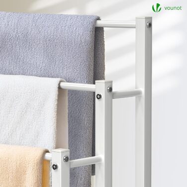 Підставка для рушників VOUNOT® на підлозі, металева, 3 стійки, чорна, для ванної кімнати, стабільна, економна