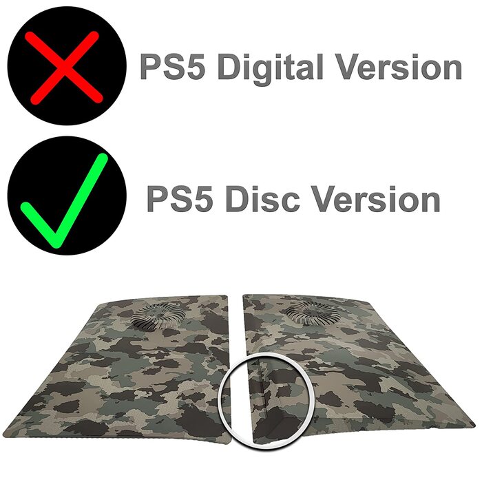 Змінна камуфляжна панель MatoSan для PS5 Disc Edition, чорна, аксесуари та захисна накладка на бокові сторони консолі