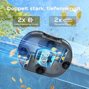 Робот-пилосос для басейну S1PRO 2026: автоматичне очищення, акумулятор, до 100 м², сірий