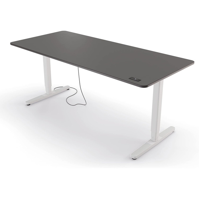 Електричний регульований стіл Yaasa Desk Pro 140x80 см, темно-сірий/чорний, 9 режимів пам'яті, індикатор висоти, датчик зіткнення, навантаження 120 кг
