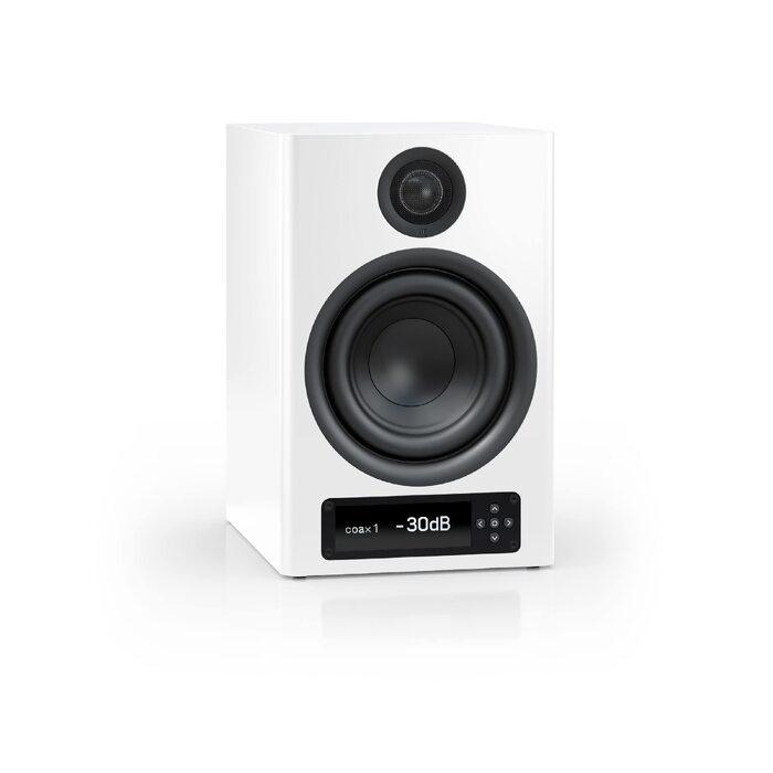 Nubert nuPro XS-4000 RC: Поличкові акустичні системи Bluetooth (білі) - 2 шт. aptX HD, активні, 2-смугові